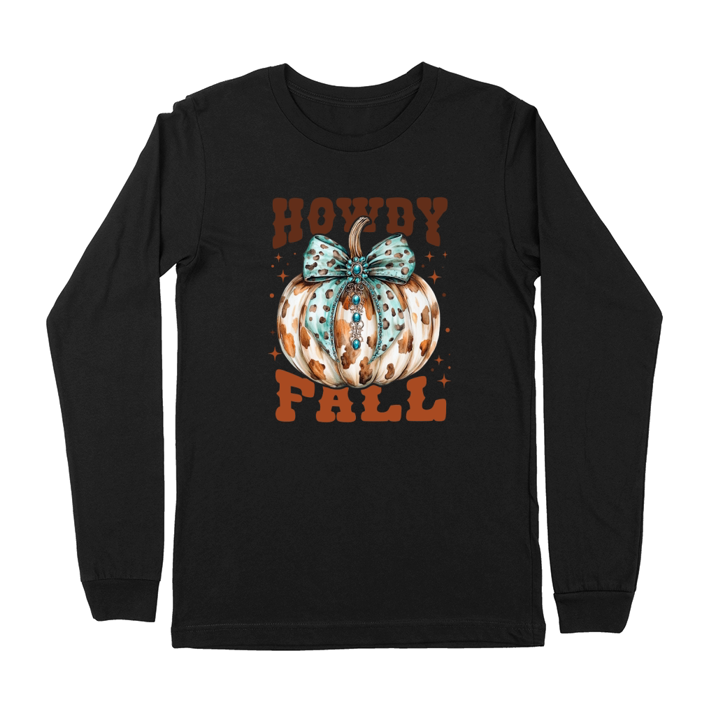 Howdy Fall Western Pumpkin 5 Premium Long Sleeve