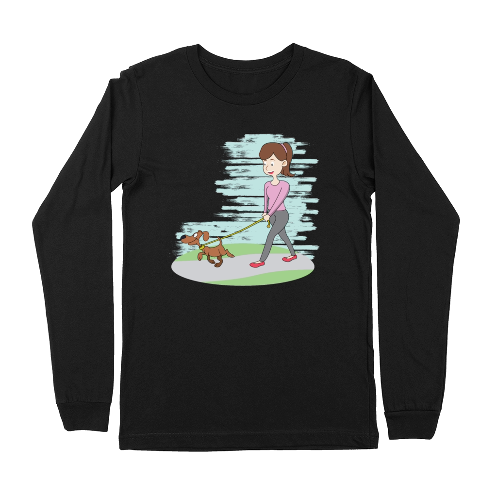 Lady Dog Walker Premium Long Sleeve
