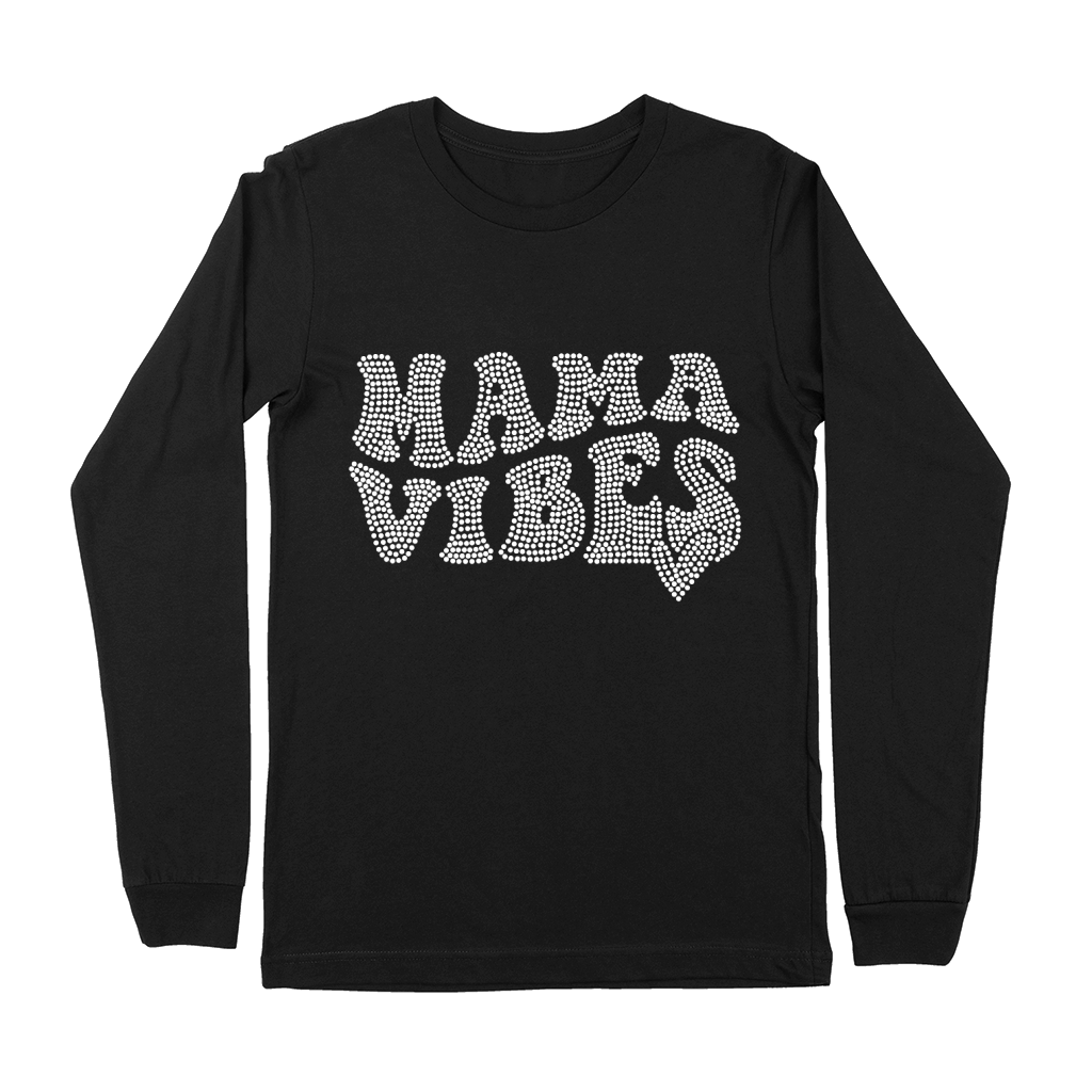 Mama Vibes Rhinestone Templates Premium Long Sleeve