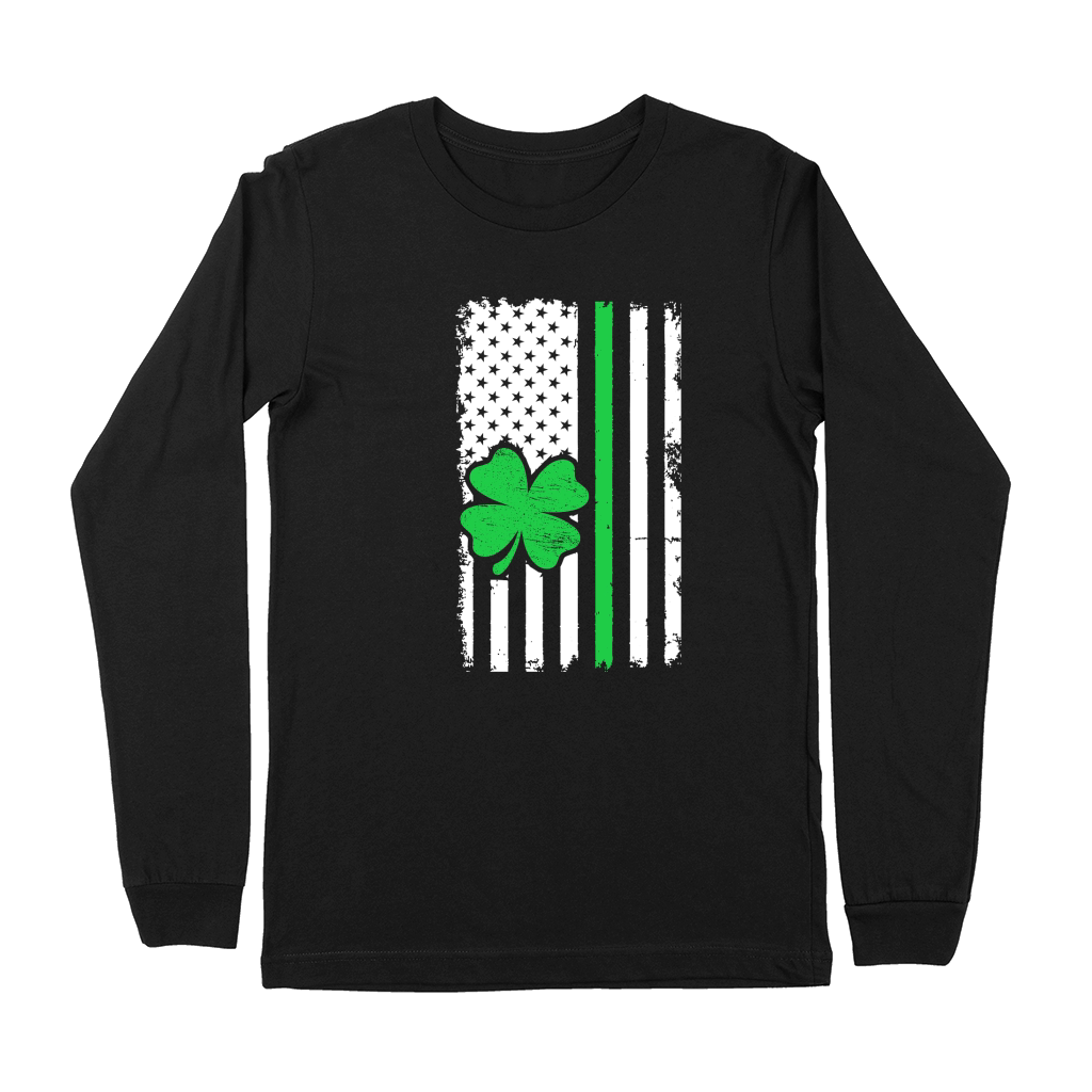 Vintage American Flag St. Patricks Day Premium Long Sleeve