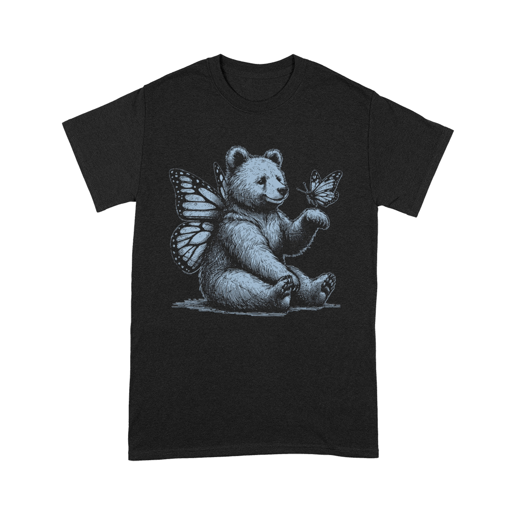Bear With Butterfly Wings Vintage D Grey GR Premium T-shirt