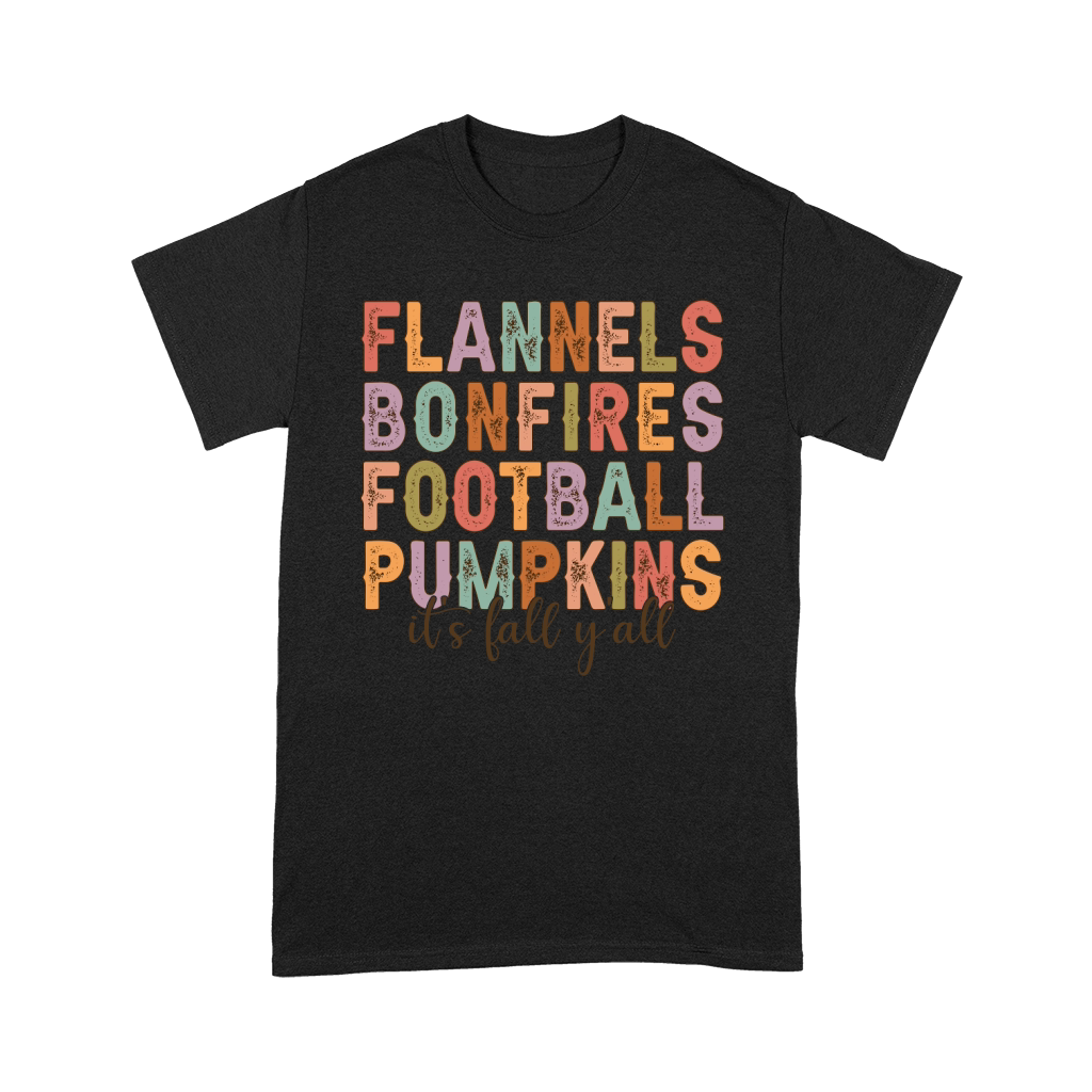 Flannels bonfires football pumpkins its fall yall Premium T-shirt