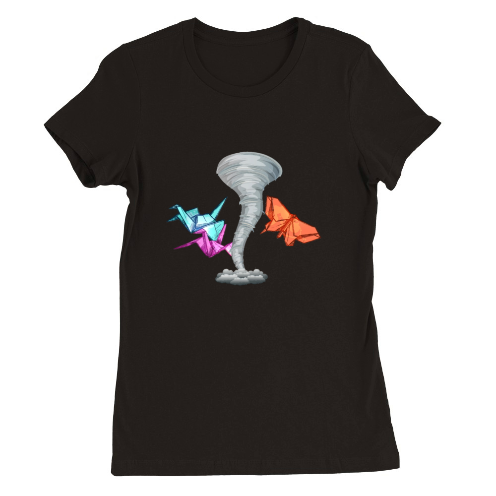 Origami Tornado Premium Womens Crewneck T-shirt