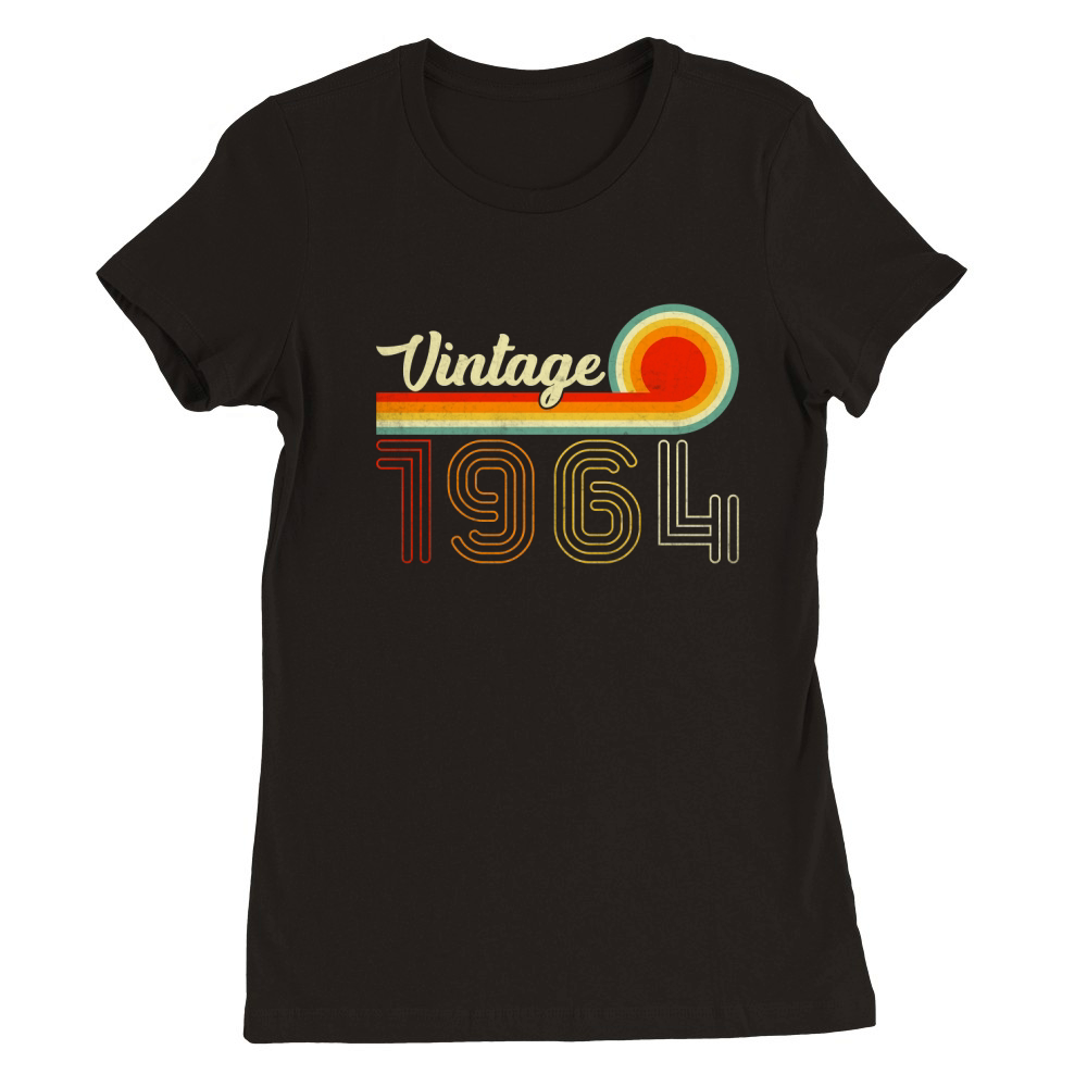 Vintage Born In 1964 Retro Premium Womens Crewneck T-shirt