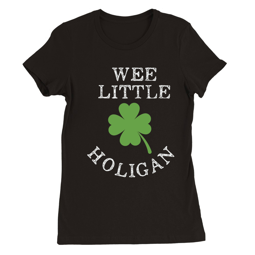 Wee Little Hooligan Clovers Kids Teen St Patricks Day Premium Womens Crewneck T-shirt