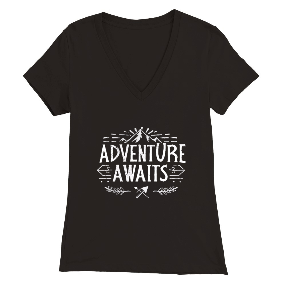 Adventure awaits 2 Premium Womens V-Neck T-shirt