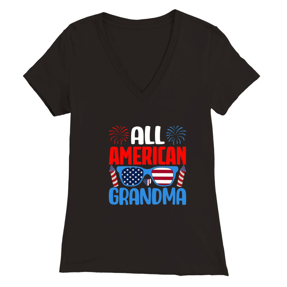 All american grandma Premium Womens V-Neck T-shirt