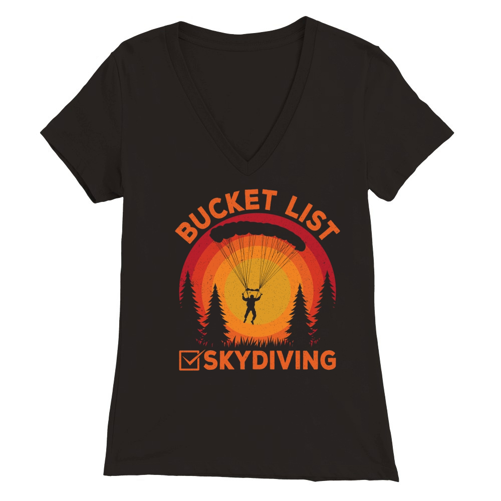 Bucket list skydiving 05 Premium Womens V-Neck T-shirt