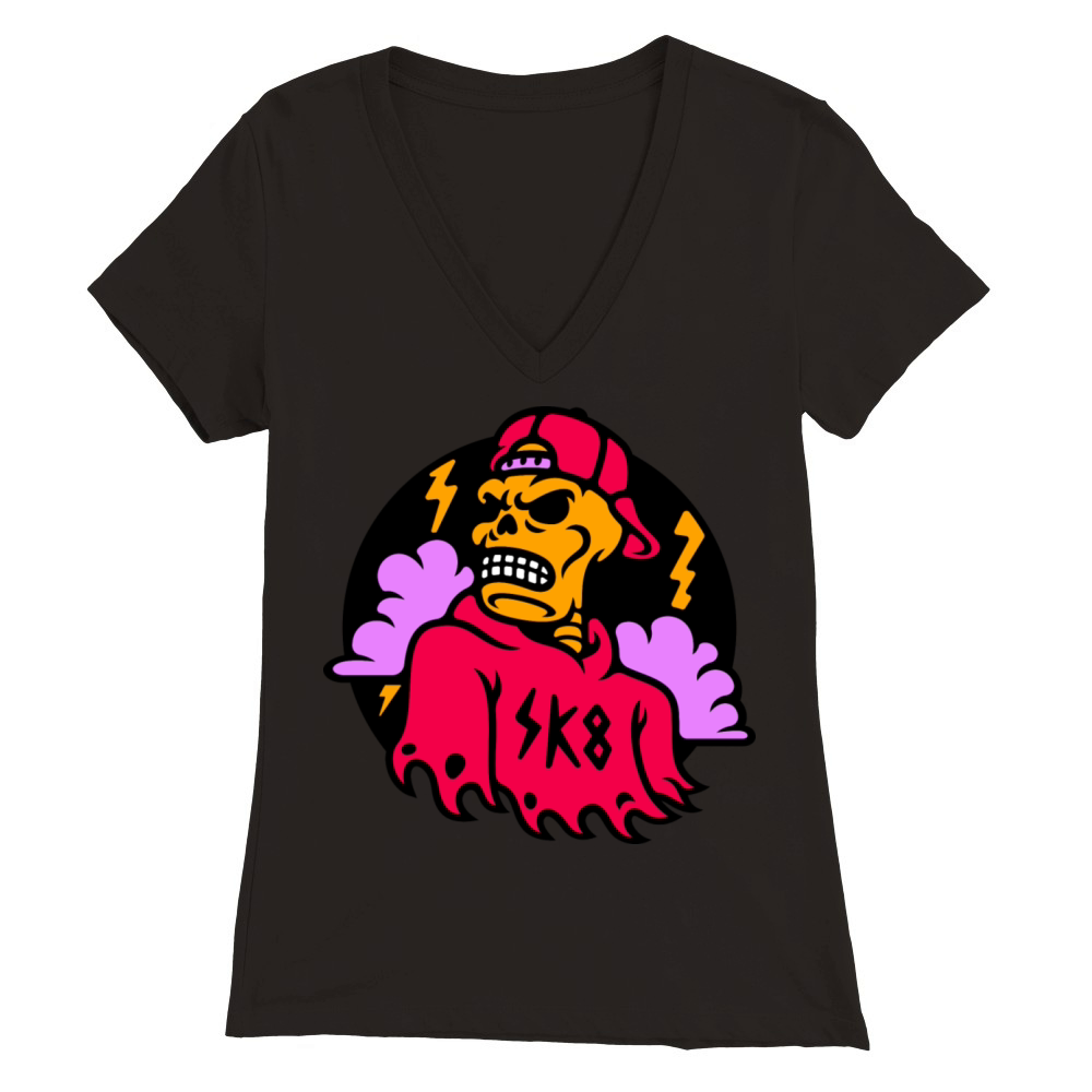 Dope Skeleton Premium Womens V-Neck T-shirt