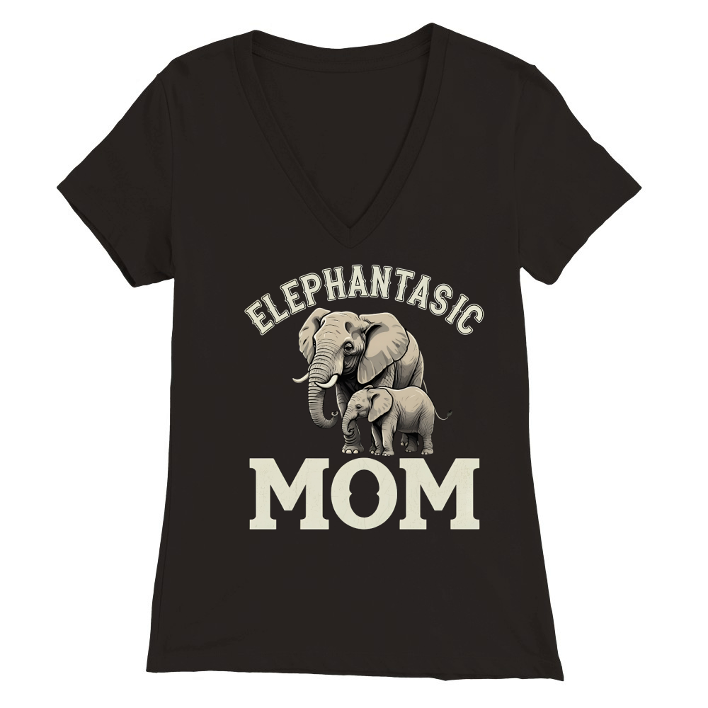 Elephantastic Mom Premium Womens V-Neck T-shirt