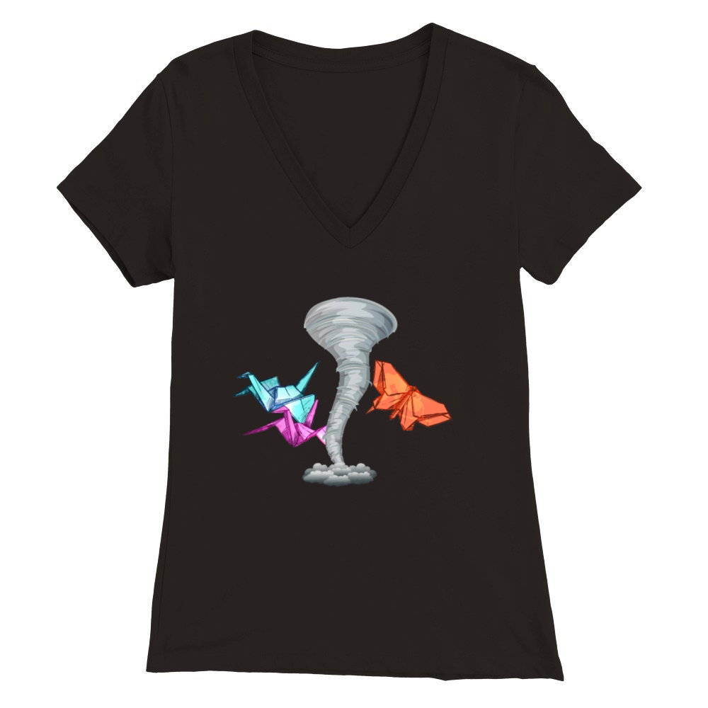 Origami Tornado Premium Womens V-Neck T-shirt