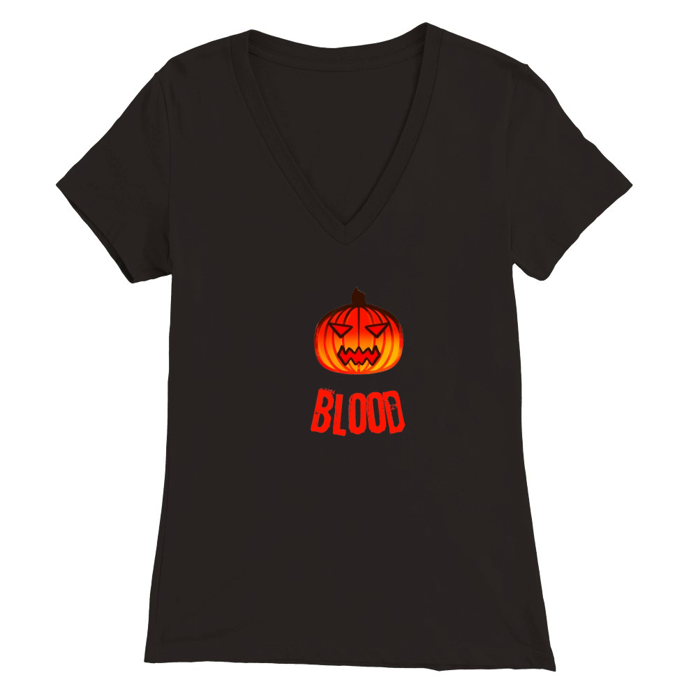 Pumpkin Blood Premium Womens V-Neck T-shirt