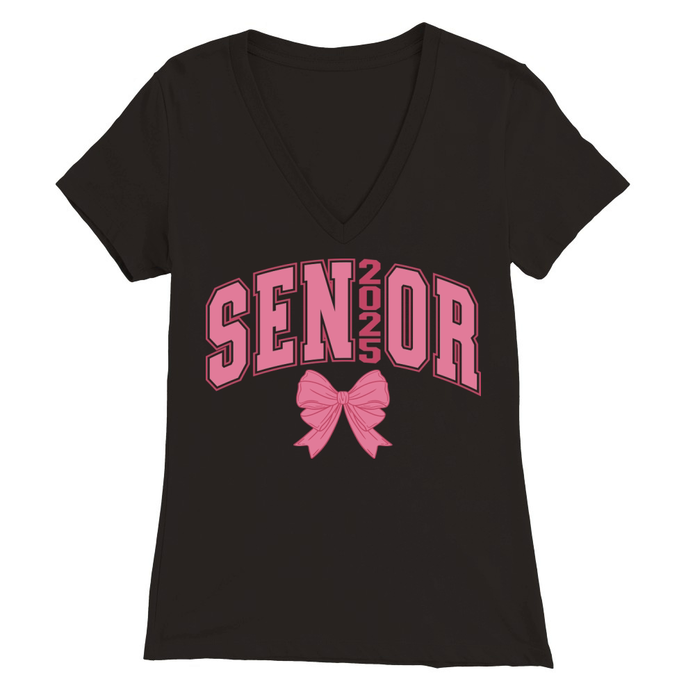 Senior2025 Bow2 Premium Womens V-Neck T-shirt