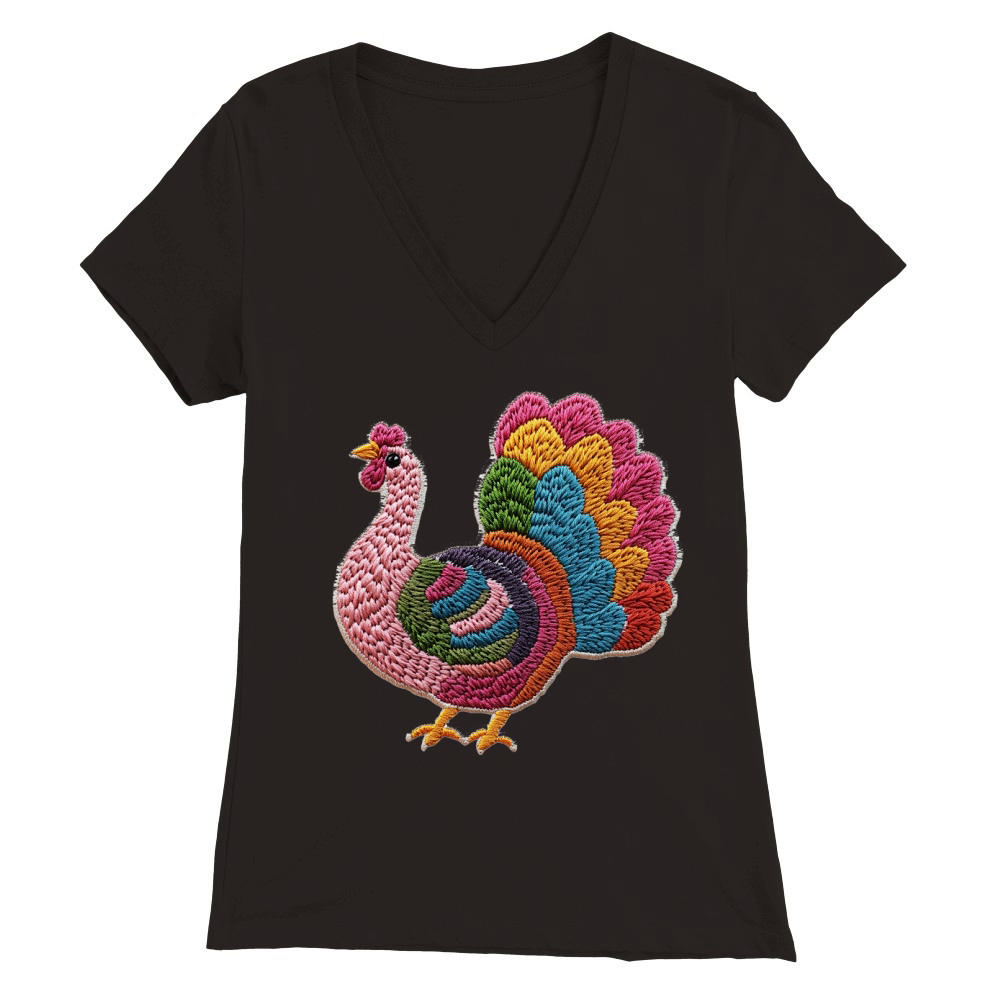 Thanksgiving Funny Turkey 17 Premium Womens V-Neck T-shirt
