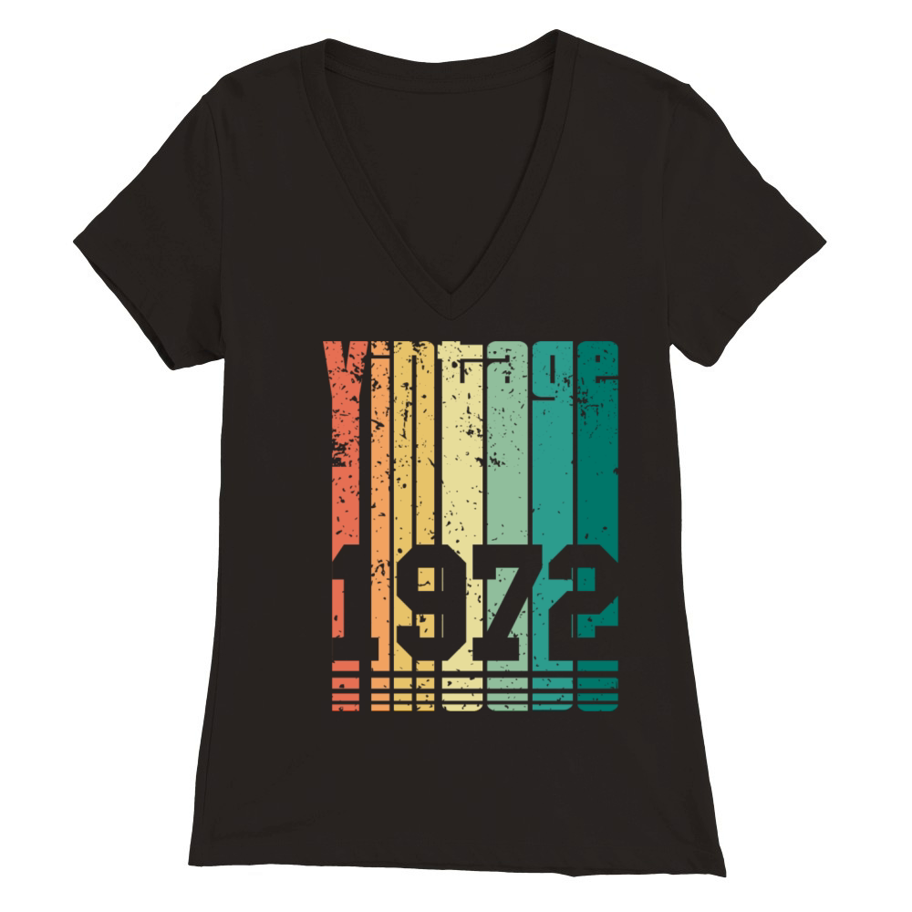 Vintage 1972 50th Birthday Fiftieth Gift Premium Womens V-Neck T-shirt