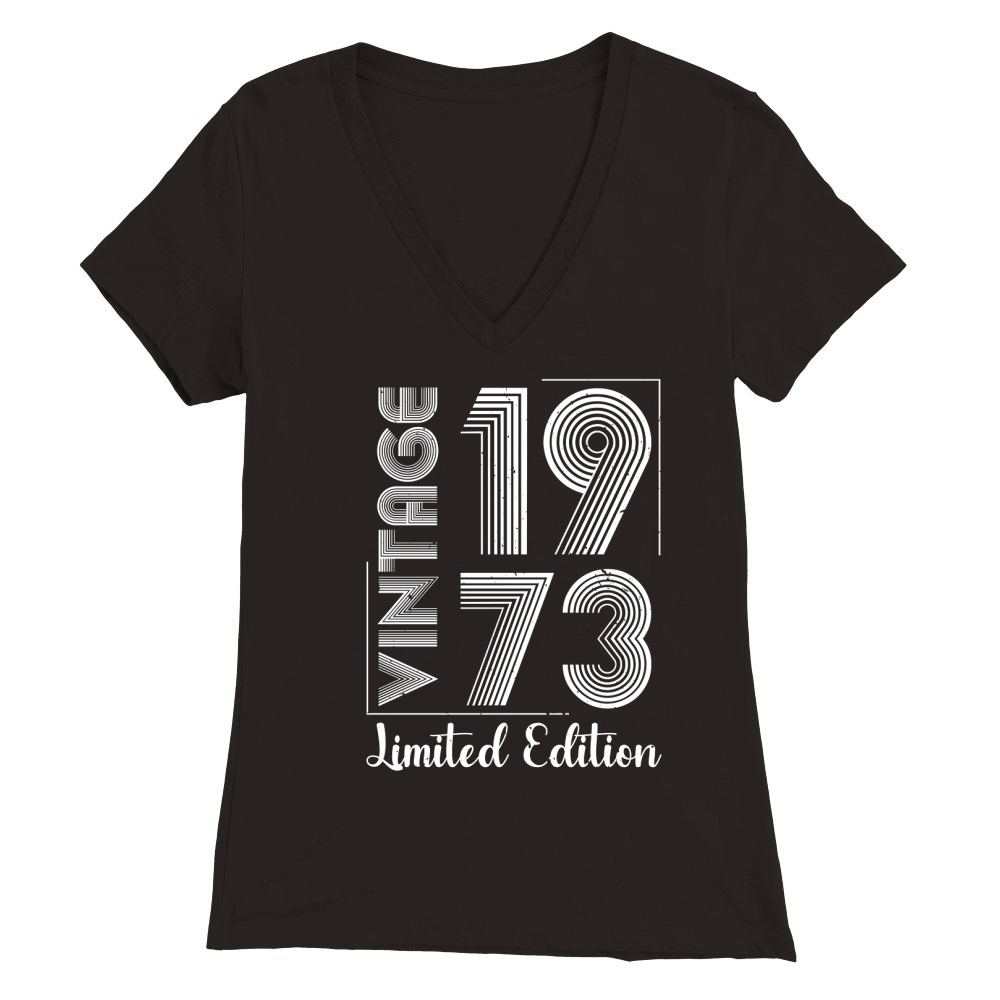 Vintage 1973 Limited Edition Premium Womens V-Neck T-shirt