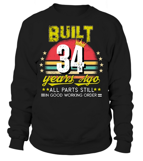 Vintage Birthday 34 Sweatshirt Unisex