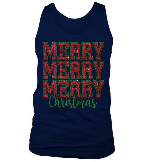 Glitter Merry Christmas Tank Top Unisex