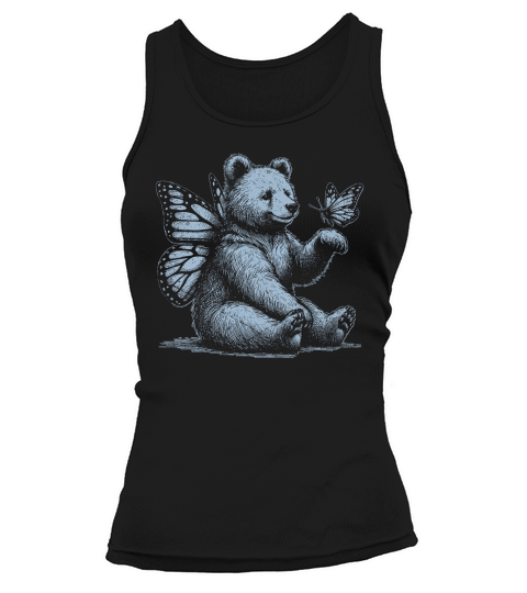 Bear With Butterfly Wings Vintage D Grey GR Tank top Woman