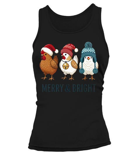 Cute Chickens Christmas Farm Tank top Woman