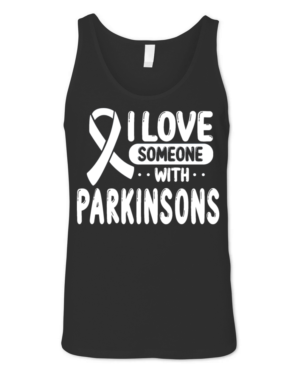 Parkinson Awareness I love White Ribbon Unisex Jersey Tank