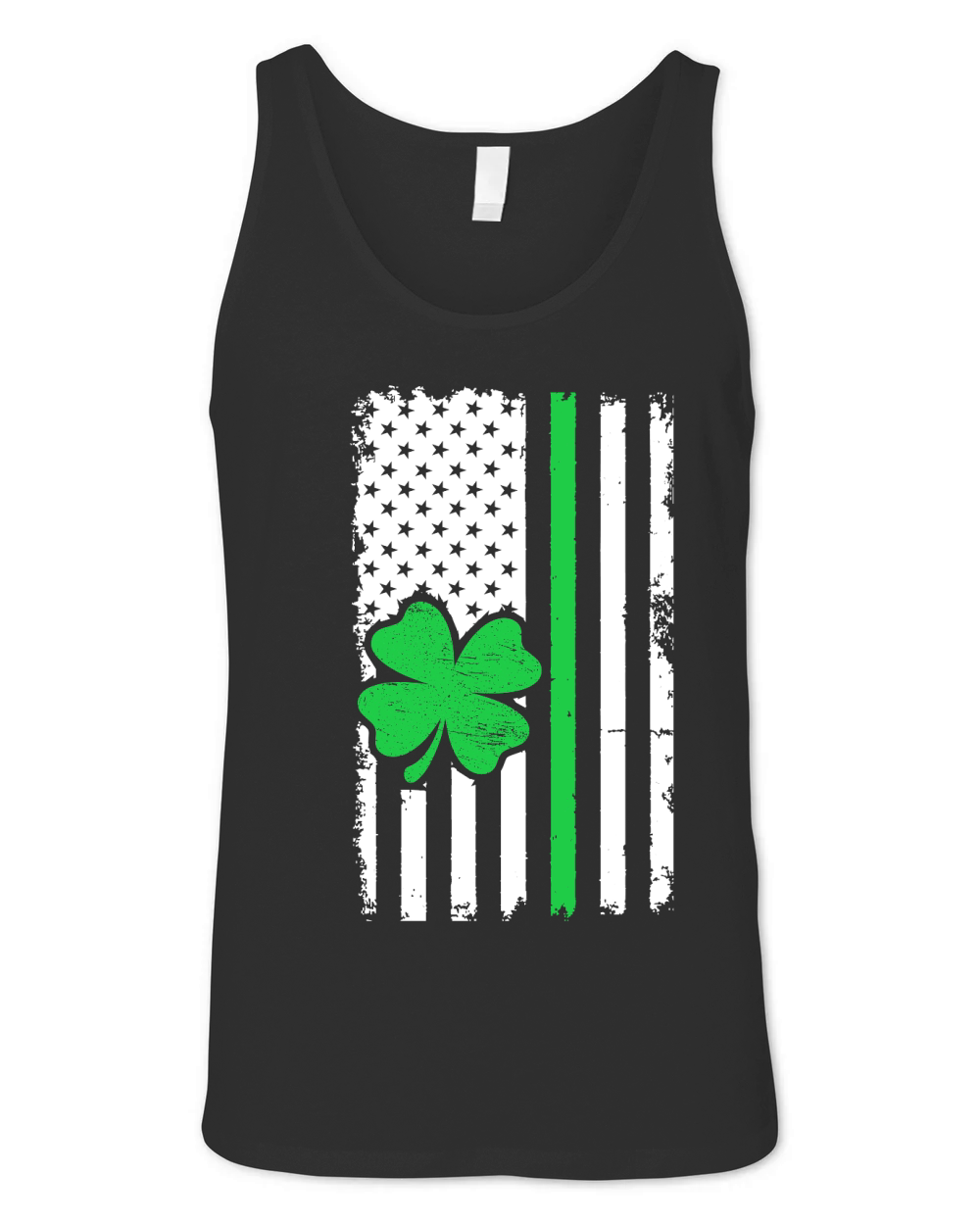 Vintage American Flag St. Patricks Day Unisex Jersey Tank