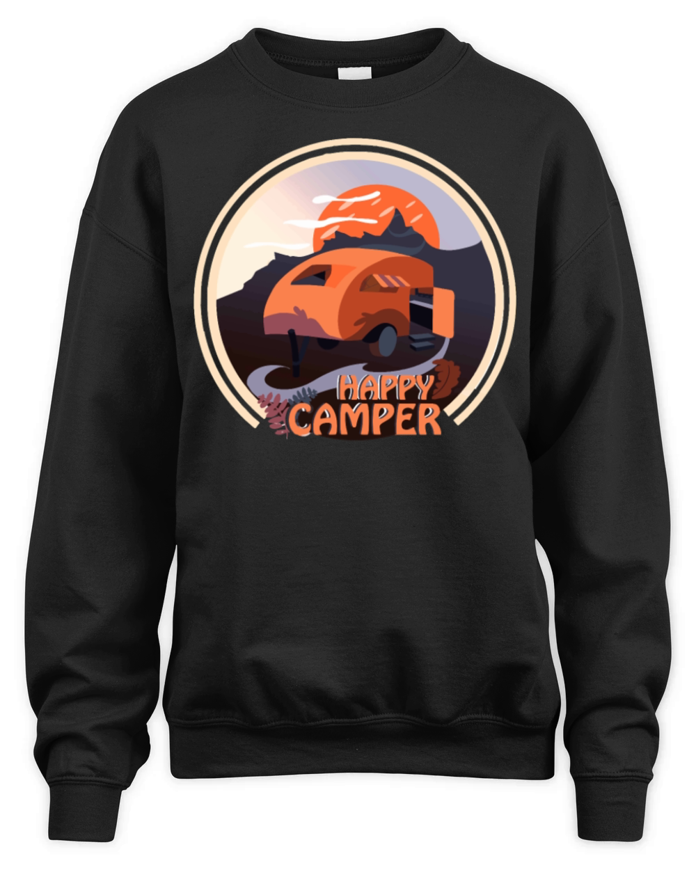 camping Vintage Happy Camper rv Unisex Premium Crewneck Sweatshirt