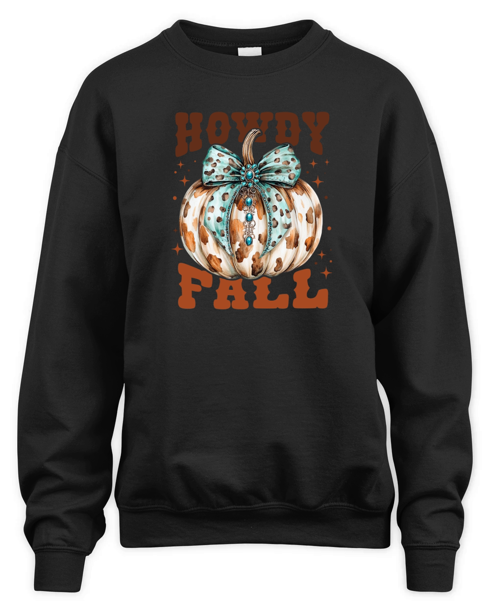 Howdy Fall Western Pumpkin 5 Unisex Premium Crewneck Sweatshirt