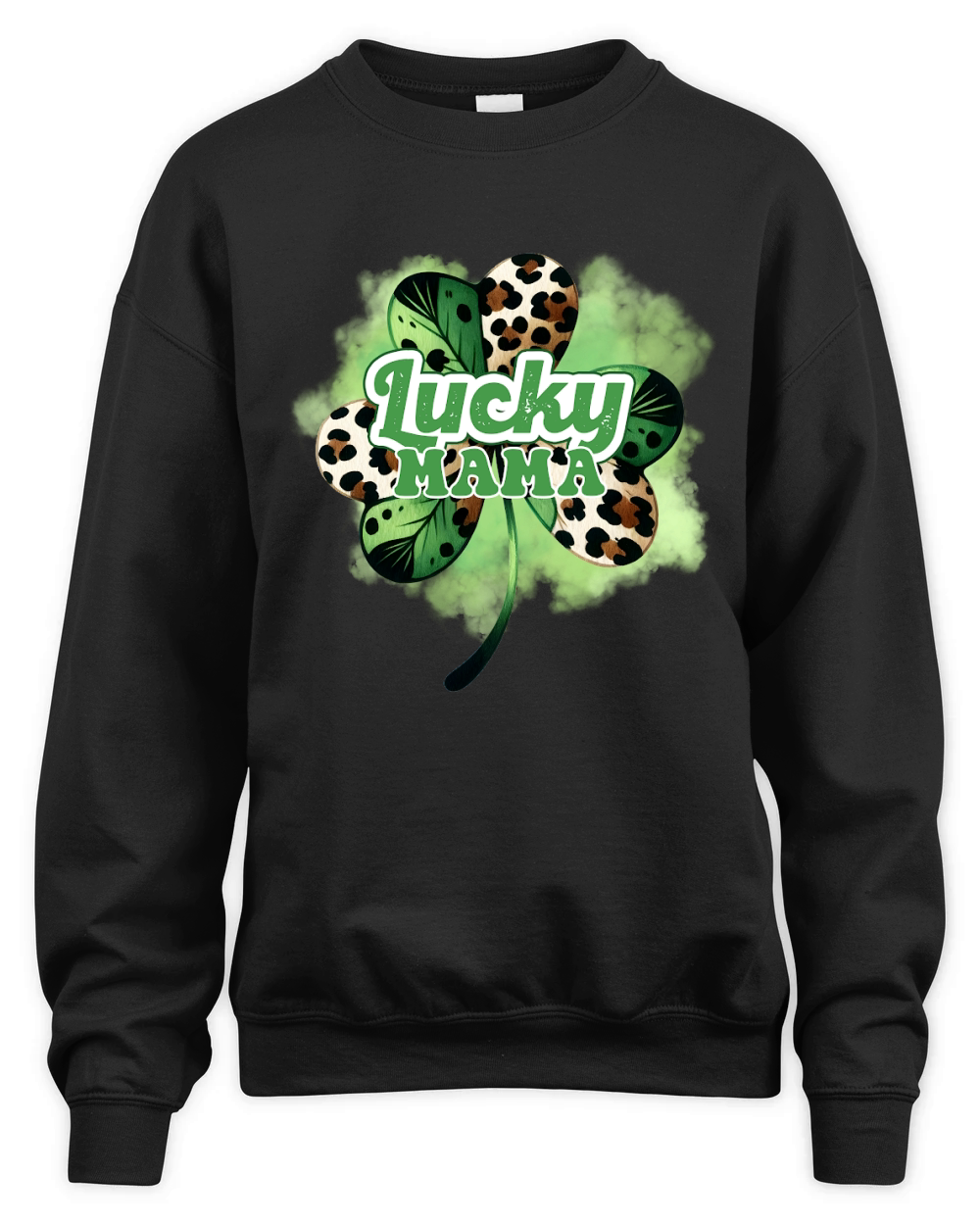 Lucky Mama Leopard St. Patricks Unisex Premium Crewneck Sweatshirt