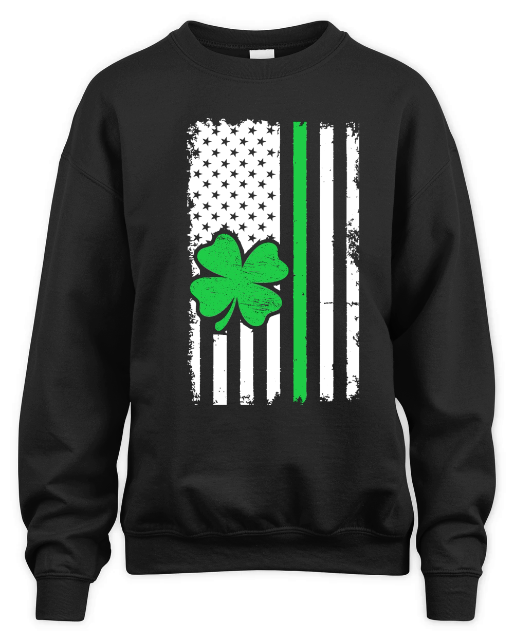 Vintage American Flag St. Patricks Day Unisex Premium Crewneck Sweatshirt
