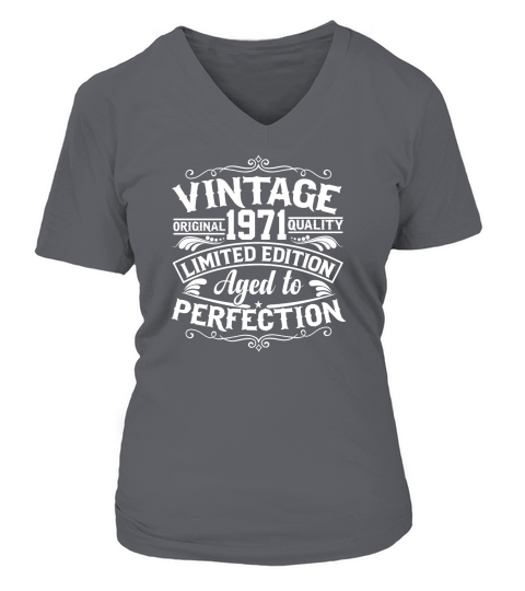 50th Birthday Svg Vintage 1971 Svg Aged to perfection T shirt design V-neck T-Shirt Woman