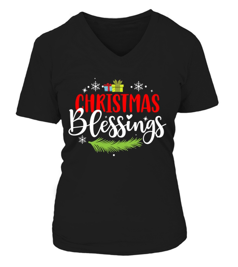 Christmas Blessings 4 V-neck T-Shirt Woman