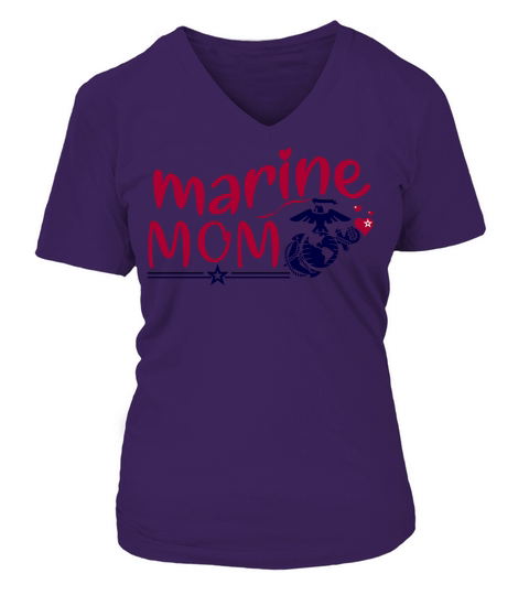 Marine Mom 02 V-neck T-Shirt Woman
