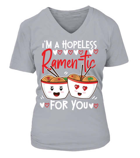 Ramen Noodle Bowl Love Japanese V-neck T-Shirt Woman