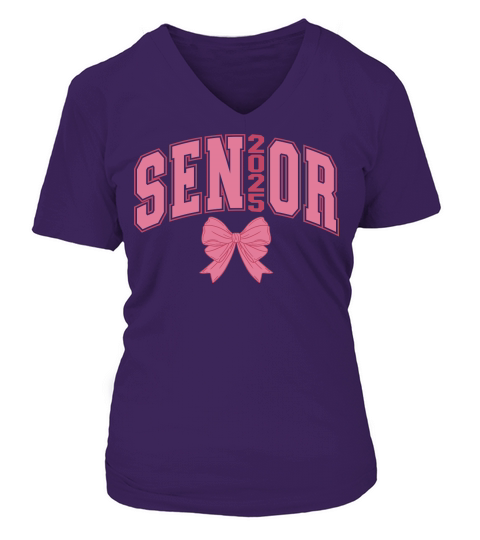 Senior2025 Bow2 V-neck T-Shirt Woman