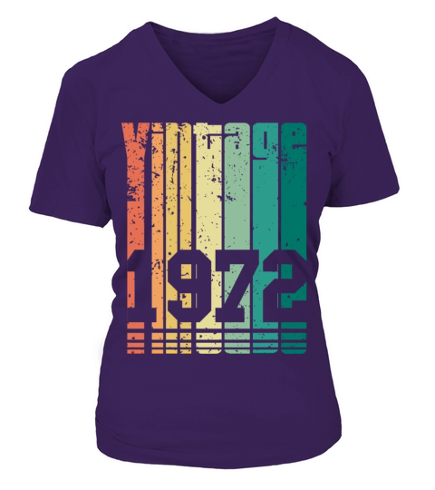 Vintage 1972 50th Birthday Fiftieth Gift V-neck T-Shirt Woman