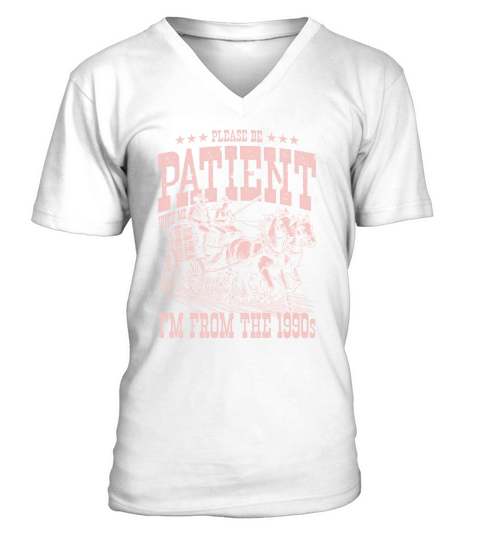 Im From The 1900s Cowboy Western D Retro Pink V-Neck T-shirt