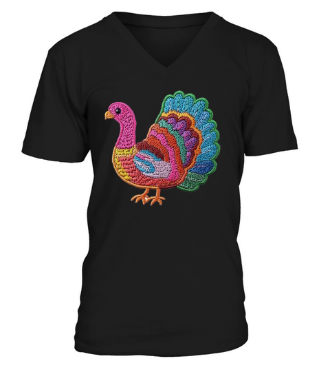 Thanksgiving Funny Turkey 16 V-Neck T-shirt