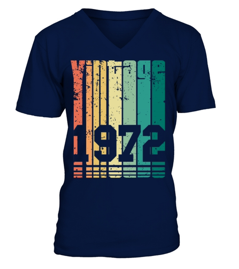 Vintage 1972 50th Birthday Fiftieth Gift V-Neck T-shirt