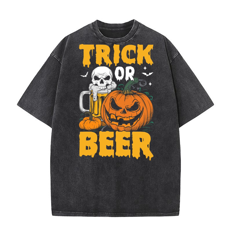 390. trick or beer Washed T-Shirt