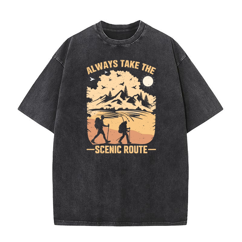 ALWAYS TAKE THE SCENIC ROUTE Washed T-Shirt