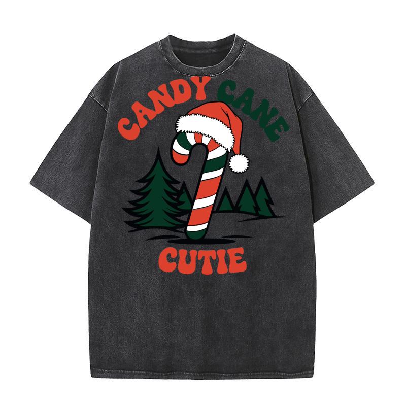 Candy Cane Cutie Washed T-Shirt