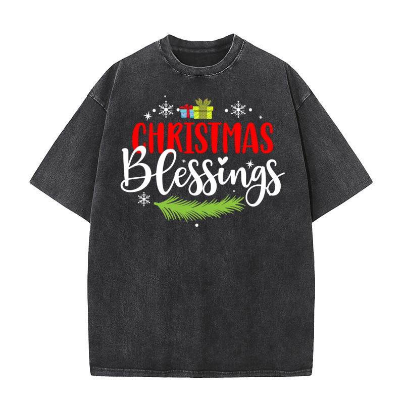 Christmas Blessings 4 Washed T-Shirt
