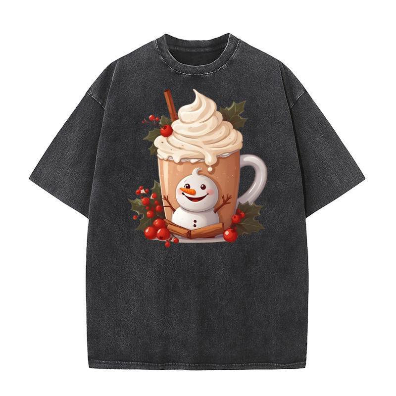 Cream Christmas 1 Washed T-Shirt