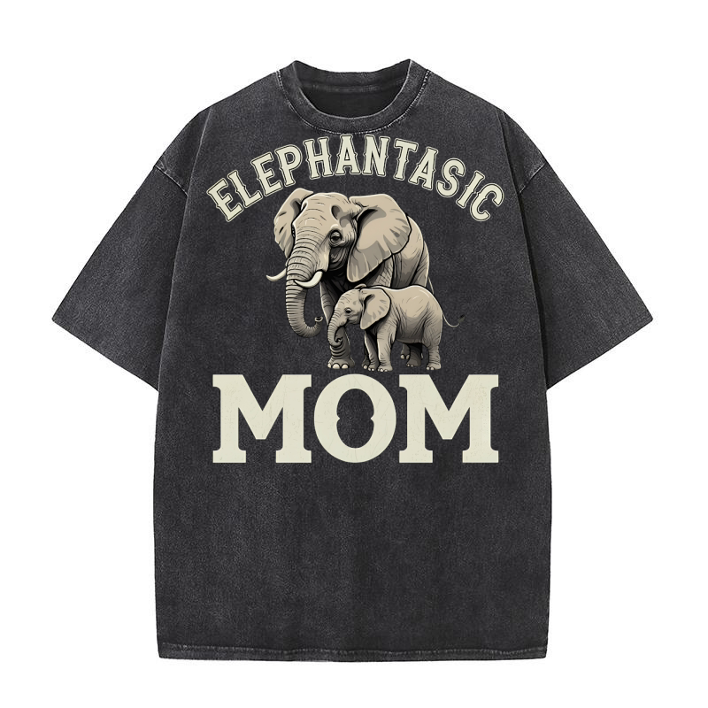 Elephantastic Mom Washed T-Shirt