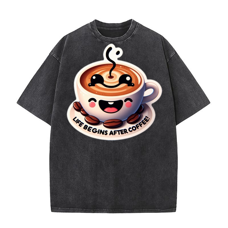 funny coffee cup sticker 4 Washed T-Shirt
