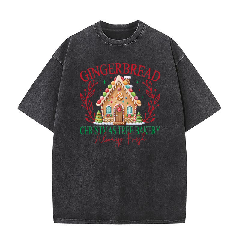 Gingerbread Christmas tree bakery Washed T-Shirt
