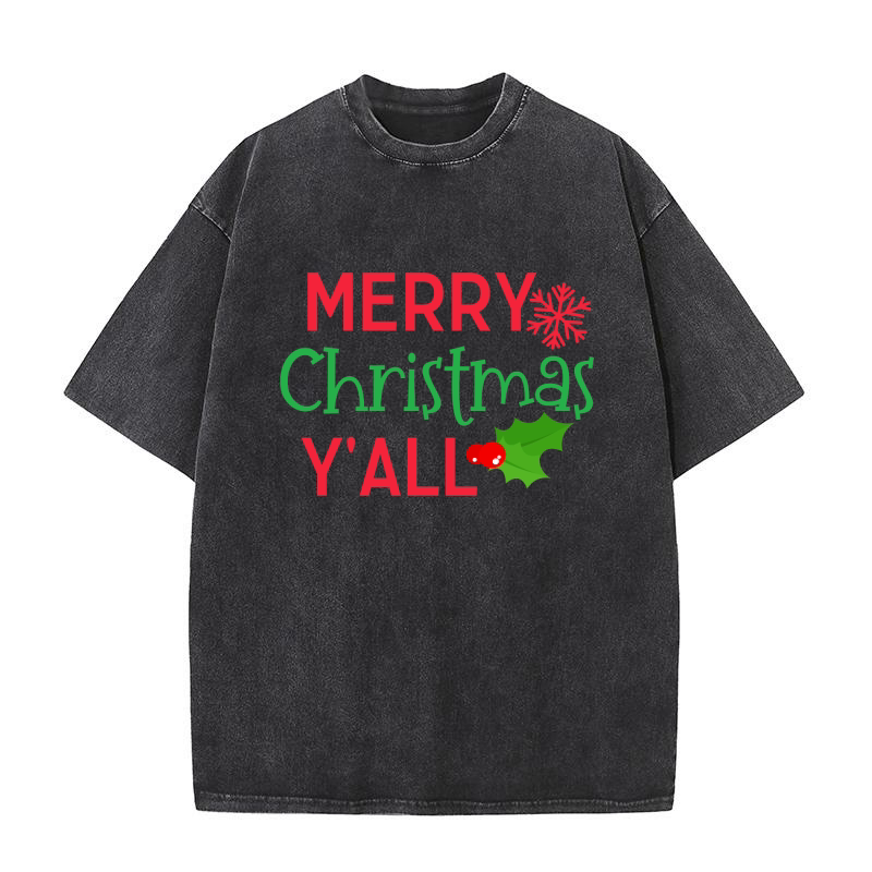 Merry Christmas Yall 8 Washed T-Shirt