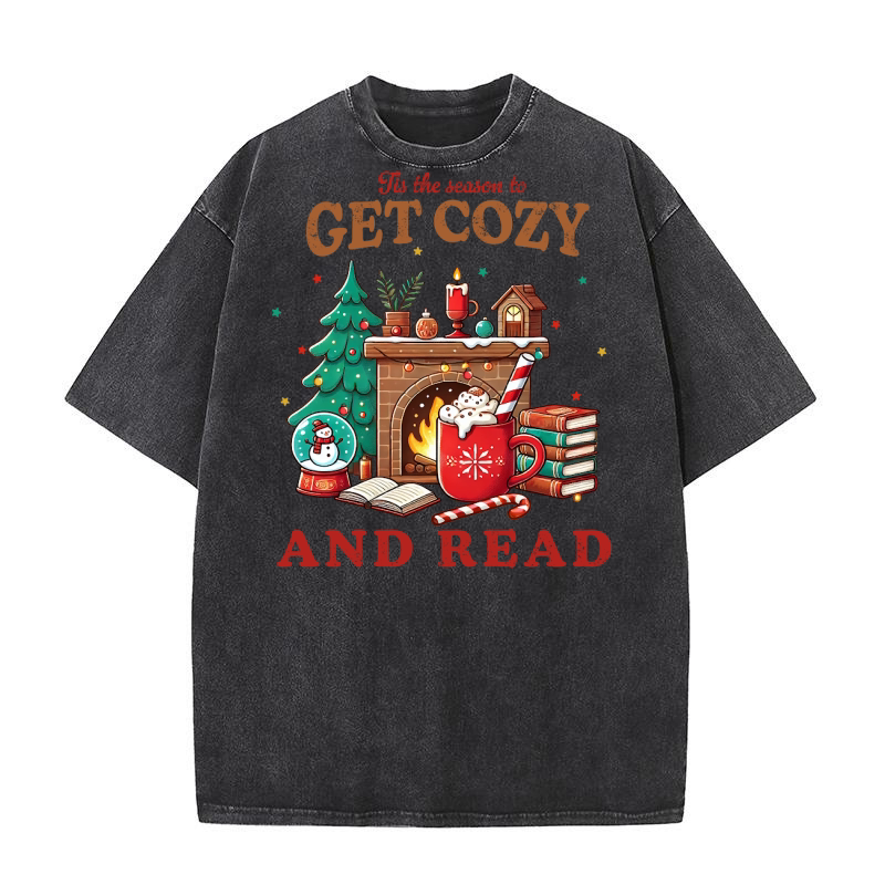 Tis the season to get cozy and read 2 Washed T-Shirt