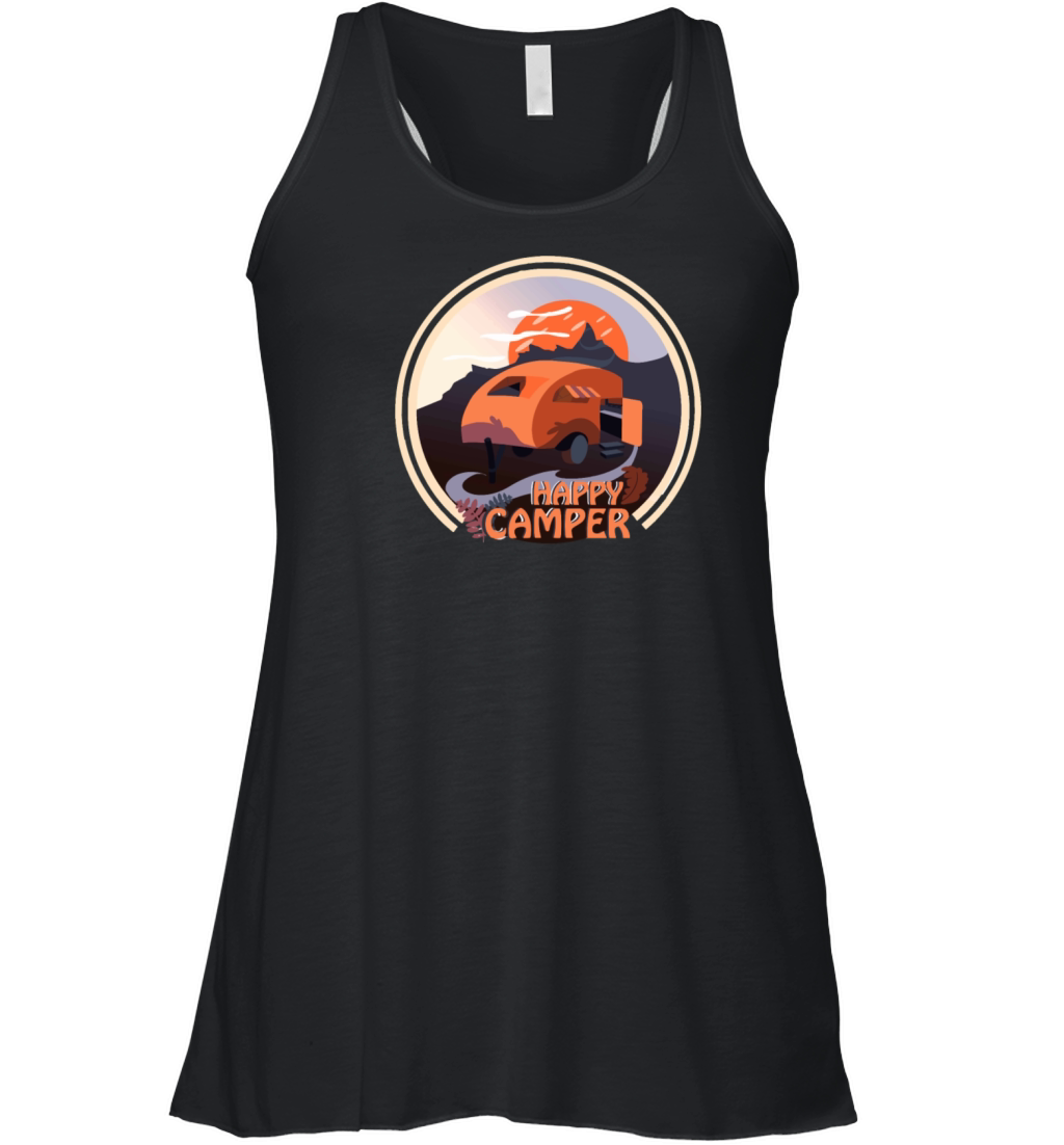 camping Vintage Happy Camper rv Women's Flowy Tank Top